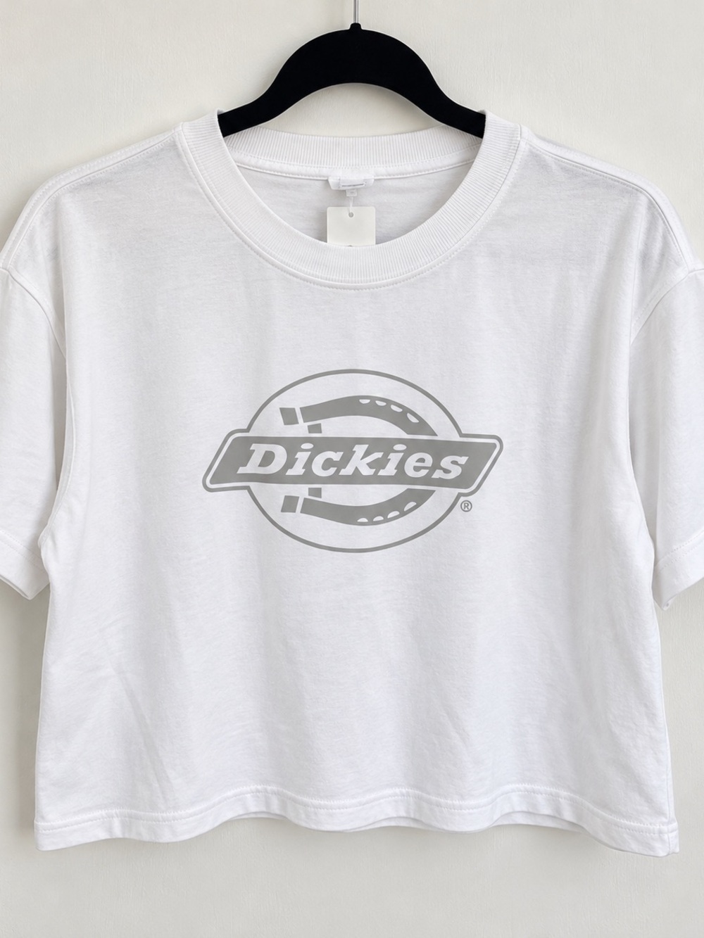 Dickies Cropped French Terry Sweatshirt Tee Logo L New